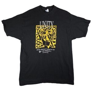 Vintage Unity African American T Shirt Mens Size XL Black 90s Y2K Marrow Donor